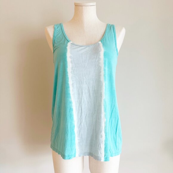 Michael Stars Flowy Tank Top Womens Size OS Turquoise Grey Colorblock Scoop Neck - Picture 1 of 9